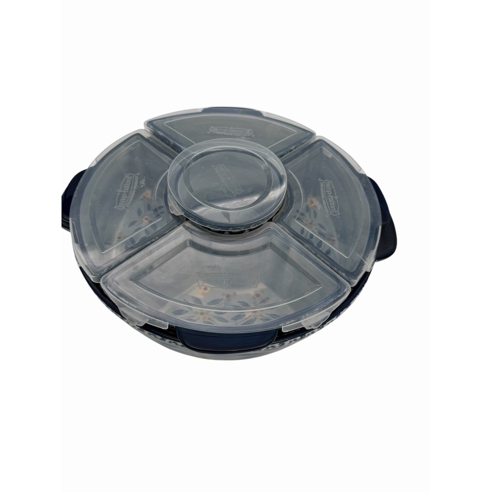 TEMP-TATIONS By Tara-SERVING TRAY W/CARRY TRAY & LIDS-Old World-Ovenware